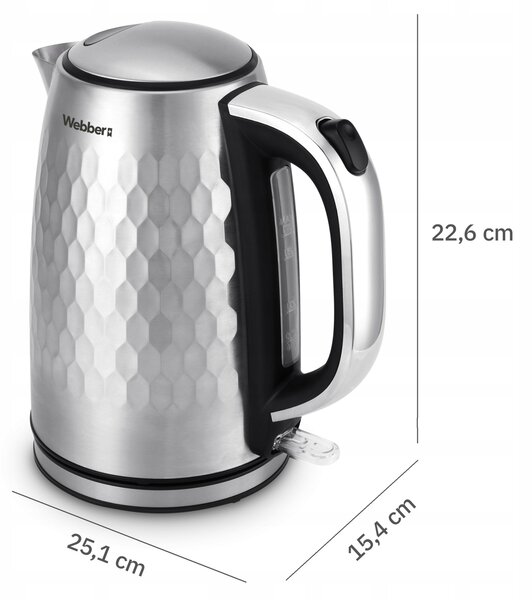 Webber WK-330 elektromos vízforraló 2200W 1,7L rozsdamentes acél
