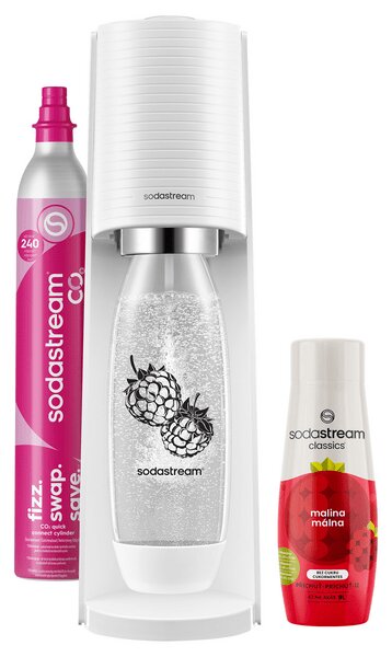 SodaStream Terra White Málna Zero Megapack, fehér
