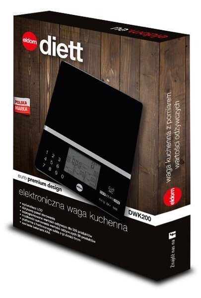 Eldom DWK200 DIETT konyhai mérleg - Fekete
