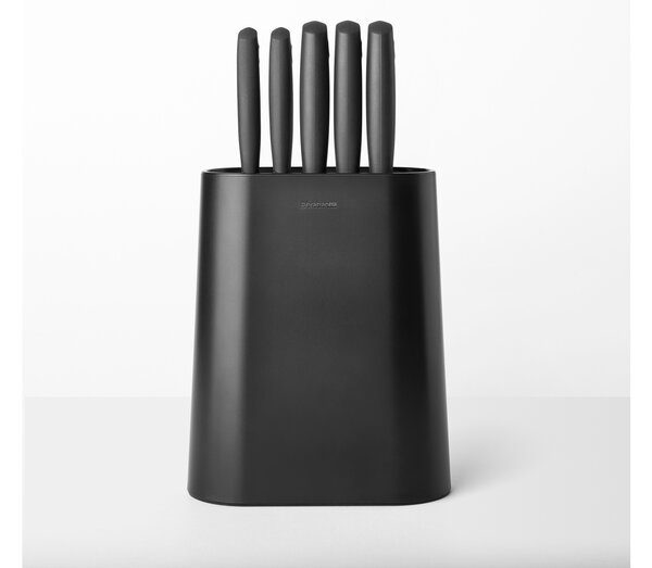 BRABANTIA Tasty+ Slice & Dice konyhai késtartó blokk. 5db késsel. műanyag. r.m. acél. sötétszürke - 123061