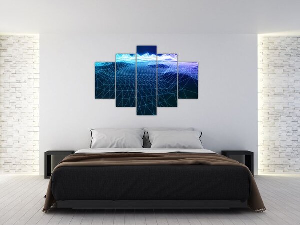 Kép - Hegyek egy számítógépes modellben (150x105 cm)