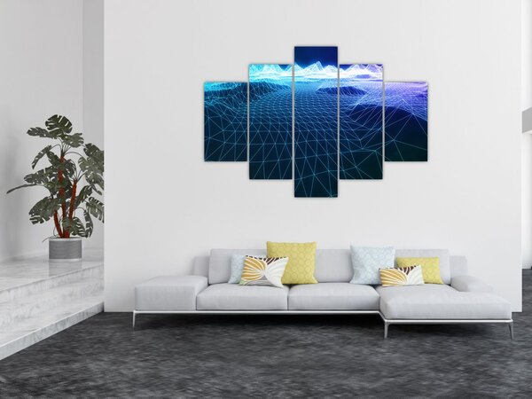 Kép - Hegyek egy számítógépes modellben (150x105 cm)
