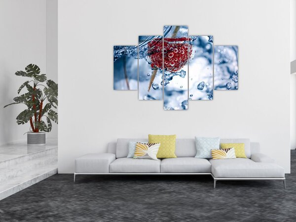 Kép - málna részlete a vízben (150x105 cm)