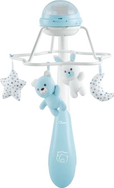 Chicco First Dreams Rainbow 3 az 1-ben Kiságyforgó Projektor és Éjjeli Fény - Kék