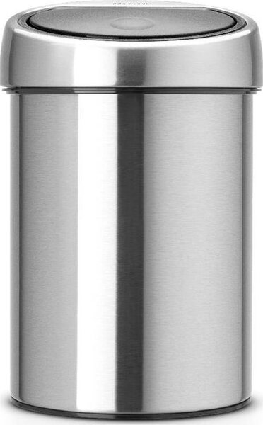 BRABANTIA Touch Bin fali/álló nyomófedeles hulladékgyűjtő XXS 3L - A méret r.m. acél selyem ujjlenyomatmentes - 378645