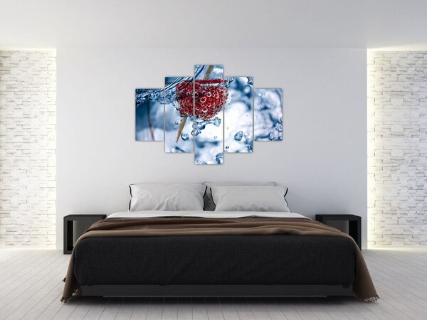Kép - málna részlete a vízben (150x105 cm)