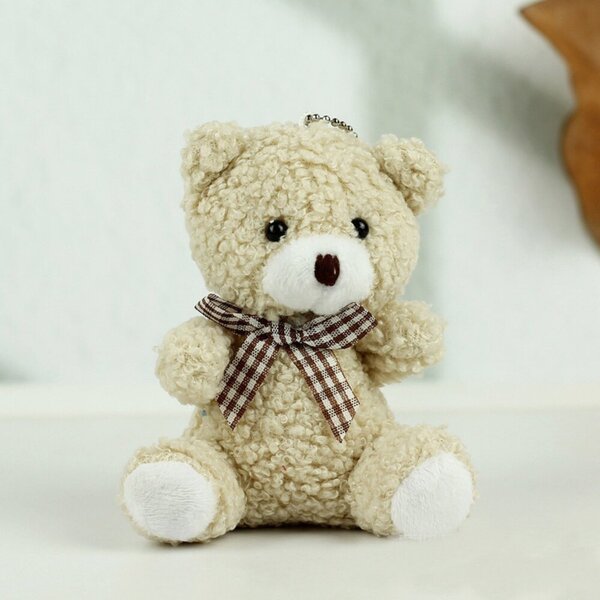 Teddy Mackó Plüss Kulcstartó Medve Medál Dekoráció Bézs 8Cm – 22494