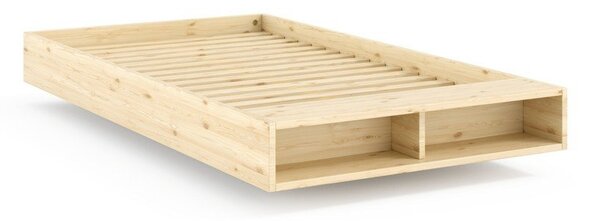 Natúr színű borovi fenyő egyszemélyes ágy ágytámla nélkül ágyráccsal 120x200 cm Merge – Karup
