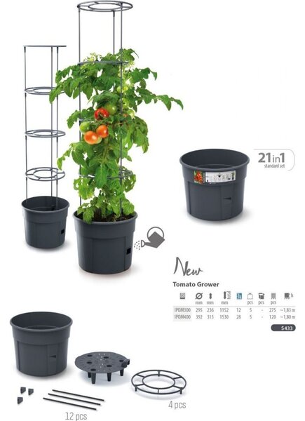 Prosperplast TOMATO GROWER kaspó paradicsom termesztésre 39,2 cm antracit