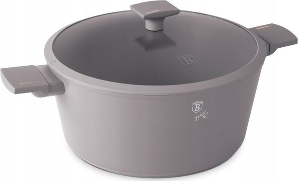 BerlingerHaus BH/8103 Taupe Collection Lábas - Fedővel, 8 L, Kovácsolt Alumínium, Matt Taupe