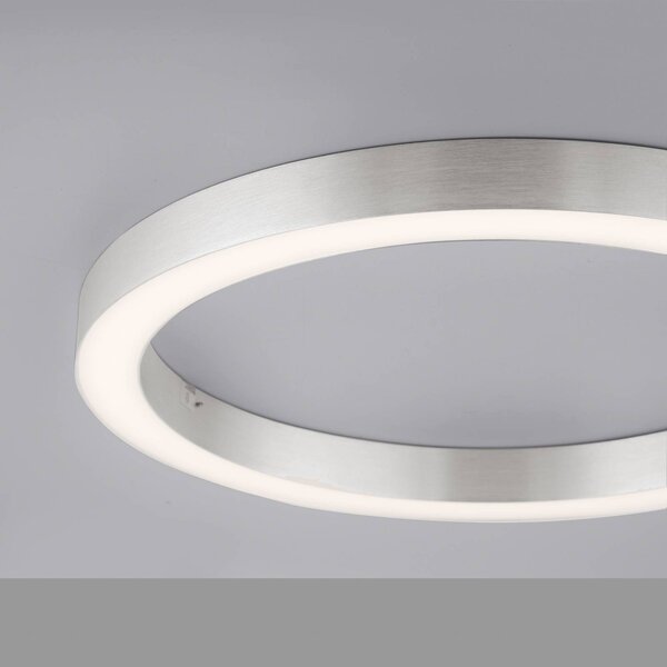 PURE LED mennyezeti lámpa Lines, Ø 50 cm, ezüst színű, CCT, dimmelhető, Alu / szürke / cink, Nappali / Étkező, Alumínium, Modern