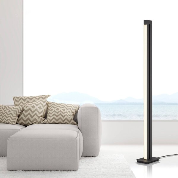 PURE LED állólámpa Lines, antracit, távirányítóval, 140 cm, dimmelhető, Alu / szürke / cink, Nappali / Étkező, fém, Modern