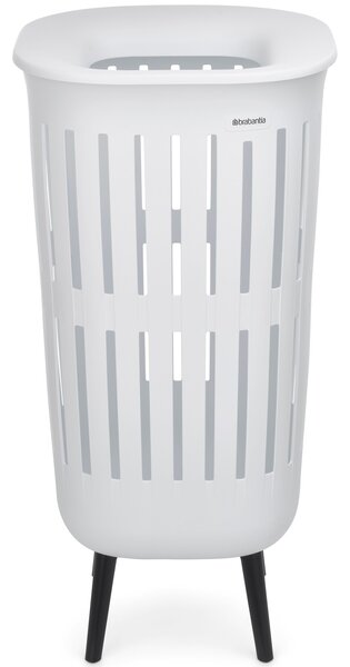 Brabantia Collect-It Laundry Basket Hi magasított szennyestartó kosár lábakon, levehető Quick-Drop fedővel, 55L, szellőző test, újrahasznosított műanyag, fehér - 244766