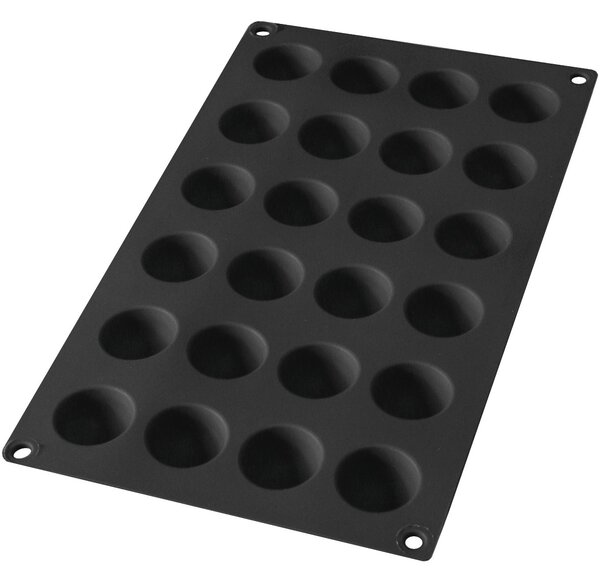 LÉKUÉ Mini félgömb és bonbon szilikon sütőforma 24db Fekete LK881145