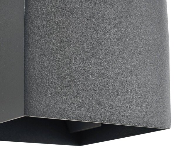 Lindby LED kültéri fali lámpa Esani, antracit, fel/le, IP54, Fekete, Alumínium, Modern