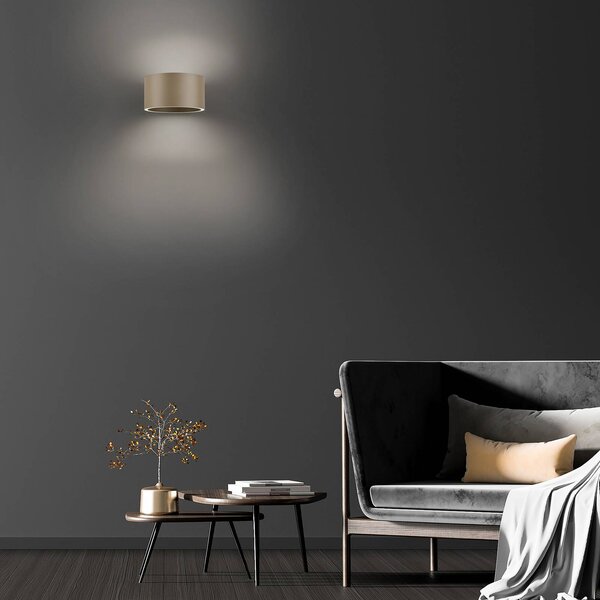 PURE LED fali lámpa Clipse, bronz színű, alumínium Ø 15 cm, dimmelhető, Bronz / antik sárgaréz, Nappali / Étkező, Alumínium, Modern