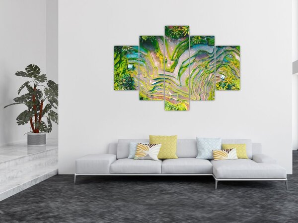 A rizsföldek képe madártávlatból (150x105 cm)