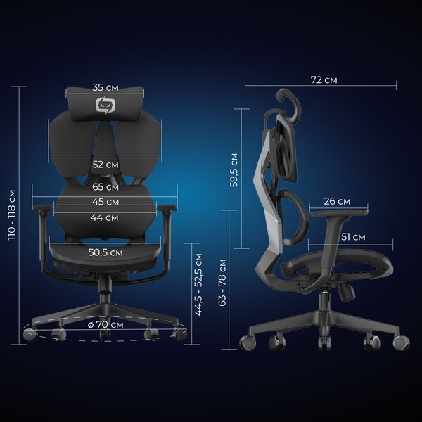 Huzaro X5C Mesh fekete gamer szék
