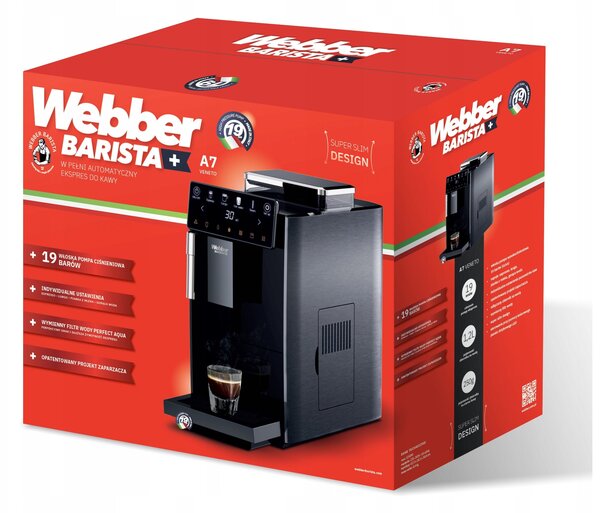 Webber A7 Veneto 19 bar automatikus eszpresszó kávéfőző