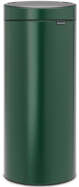 BRABANTIA Touch Bin New Soft-Touch nyomófedeles hulladékgyűjtő belső tartállyal kerek 30L - G méret acél fenyőzöld - 304262