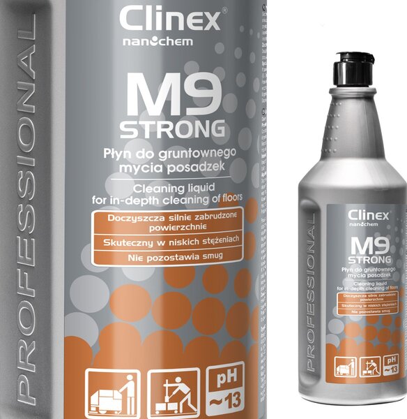 CLINEX M9 Strong 1L tekočina za čiščenje močno umazanih tal