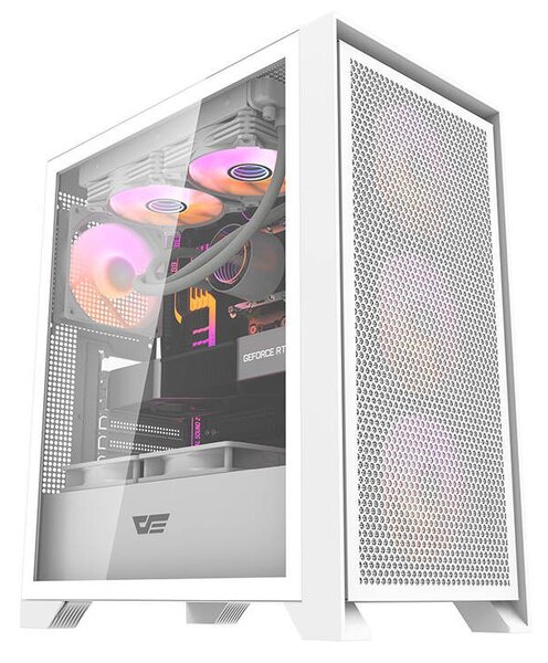 DarkFlash DRX70 Mesh táp nélküli ablakos ház + 4 RGB hűtő fehér