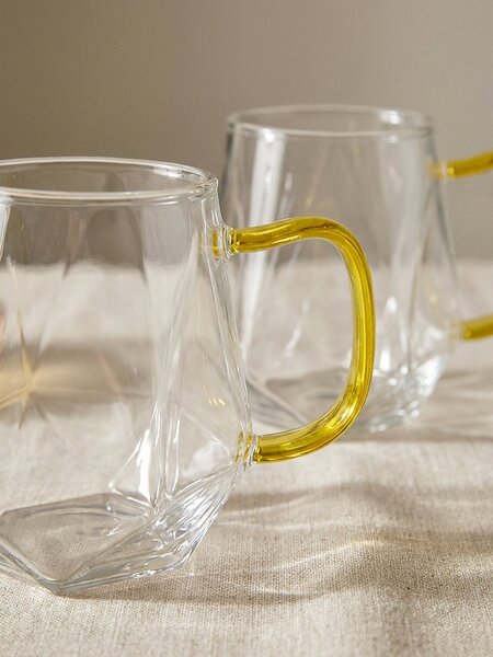 Sinsay - Üvegbögrék geometrikus aljjal 2 pack - clear