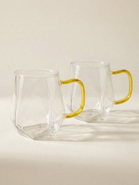 Sinsay - Üvegbögrék geometrikus aljjal 2 pack - clear