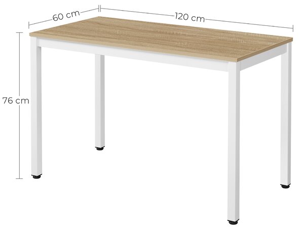 Étkezőasztal szett: Tessa 120×60 cm tölgy/fehér + 4 db KITO szék fehér/natúr láb