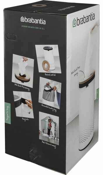 Brabantia 304866 szennyestartó kosár 35L - sötétszürke / fehér