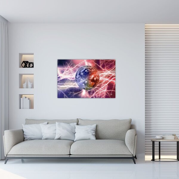 Kép - Földgolyó az áram alatt (90x60 cm)