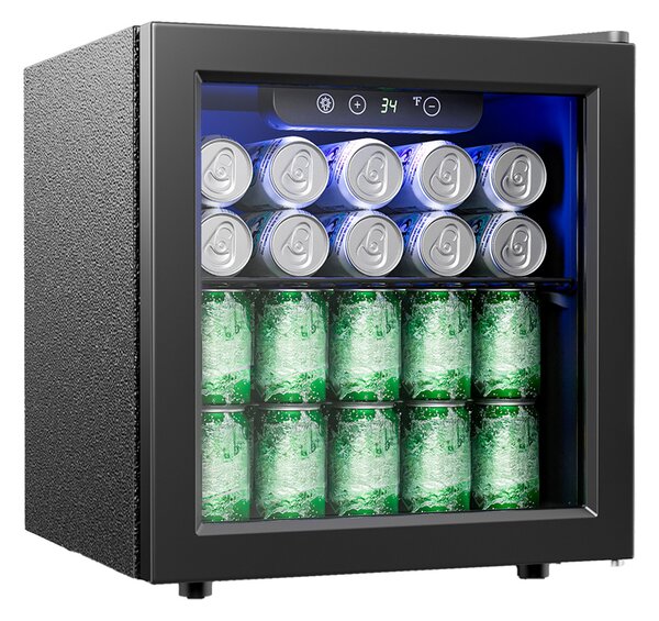 EUHOMY 37 literes italhűtő fekete LED világítással BR001-55BL