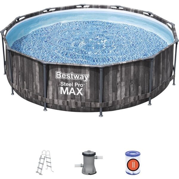 Bestway 5614X kerti medence Fémvázas medence Kerek 9150 L Fa