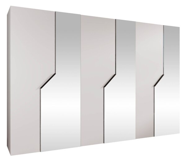 Gardróbszekrény Hartford 599, Laminált forgácslap, 202x300x52cm, Fehér, Fekete