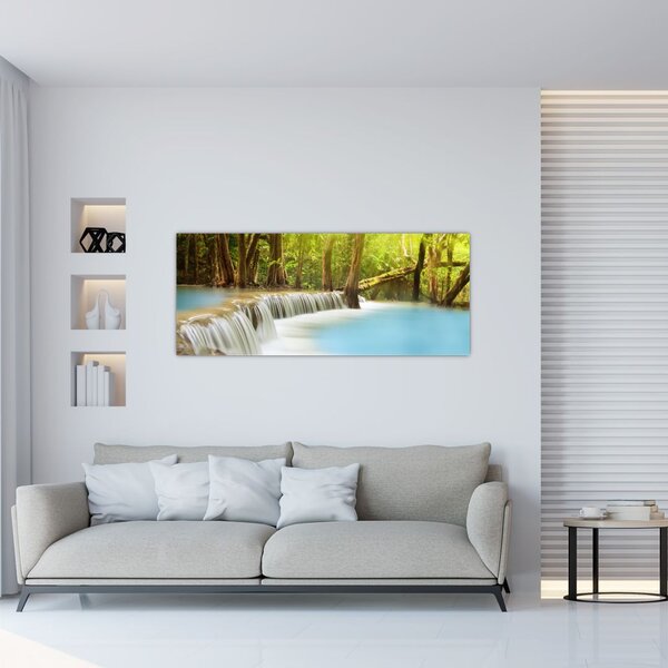 Uay Mae Kamin vízesés képe erdőben (120x50 cm)