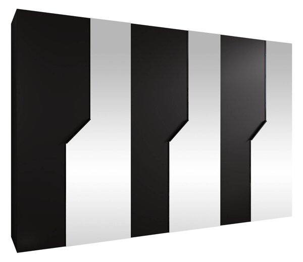 Gardróbszekrény Hartford 599, Laminált forgácslap, 202x300x52cm, Fekete