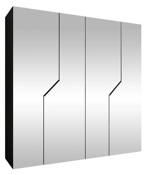 Gardróbszekrény Hartford 601, Laminált forgácslap, 202x200x52cm, Fekete