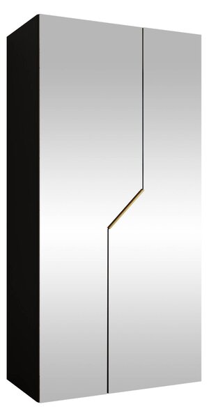 Gardróbszekrény Hartford 600, Laminált forgácslap, 202x100x52cm, Fekete, Aranysárga