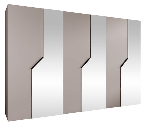 Gardróbszekrény Hartford 599, Laminált forgácslap, 202x300x52cm, Kasmír, Fekete