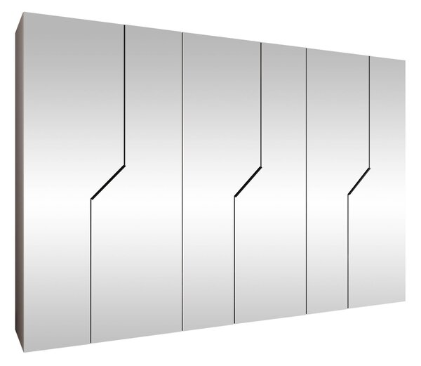 Gardróbszekrény Hartford 602, Laminált forgácslap, 202x300x52cm, Fekete, Kasmír