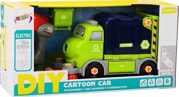 Rajzfilm Szemetes Teherautó Diy Mobil Tengerészkék