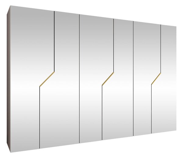 Gardróbszekrény Hartford 602, Laminált forgácslap, 202x300x52cm, Aranysárga, Kasmír
