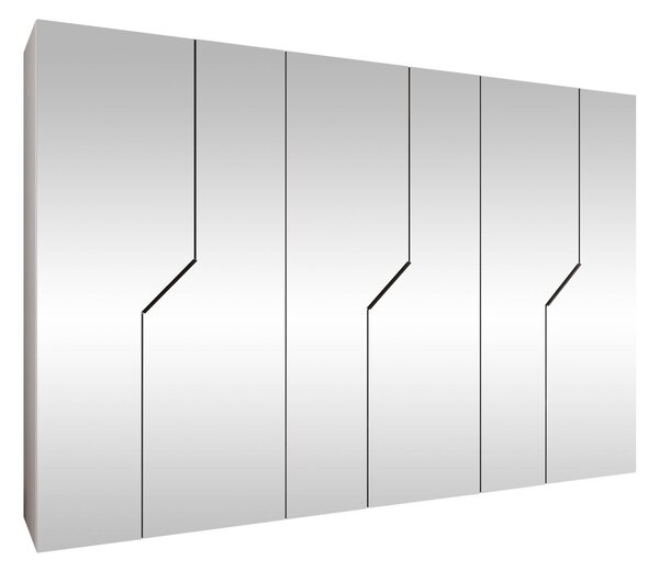 Gardróbszekrény Hartford 602, Laminált forgácslap, 202x300x52cm, Fehér, Fekete
