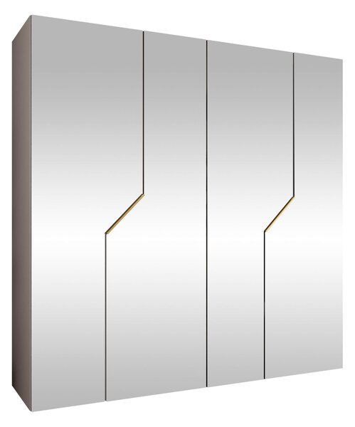 Gardróbszekrény Hartford 601, Laminált forgácslap, 202x200x52cm, Kasmír, Aranysárga