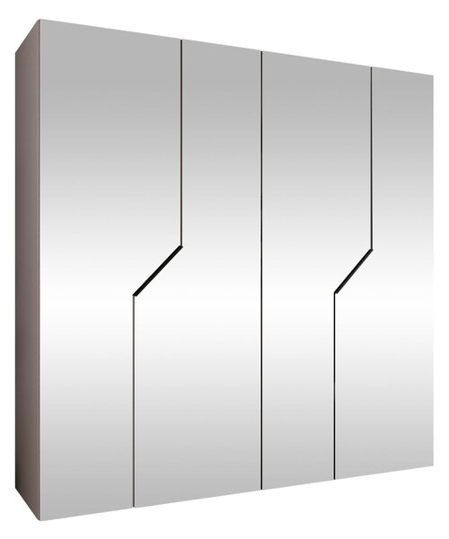 Gardróbszekrény Hartford 601, Laminált forgácslap, 202x200x52cm, Fekete, Kasmír