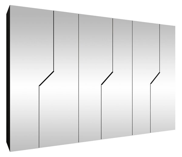 Gardróbszekrény Hartford 602, Laminált forgácslap, 202x300x52cm, Fekete