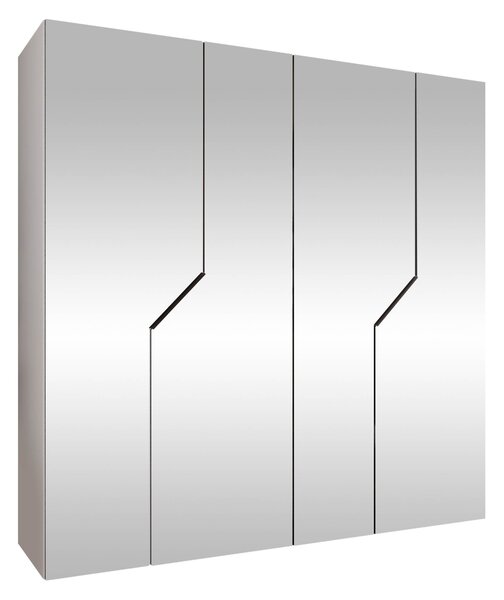 Gardróbszekrény Hartford 601, Laminált forgácslap, 202x200x52cm, Fehér, Fekete