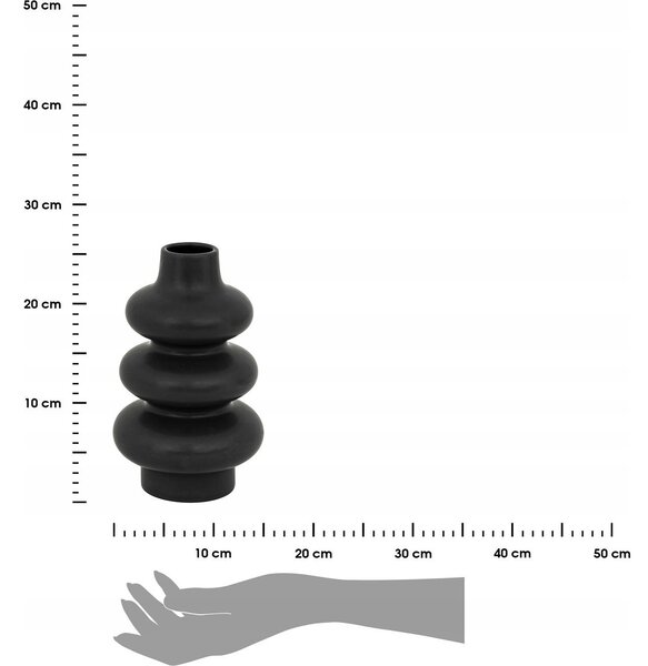 Clothilde Jarrón De Cerámica Negro H25cm