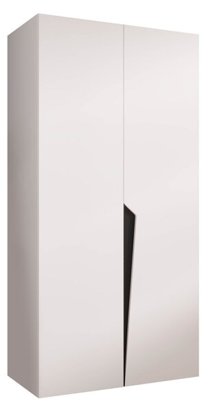 Gardróbszekrény Hartford 603, Laminált forgácslap, 202x100x52cm, Fehér, Fekete