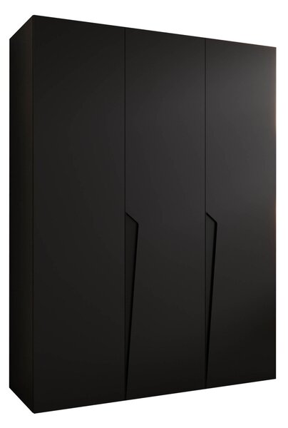 Gardróbszekrény Hartford 604, Laminált forgácslap, 202x150x52cm, Fekete
